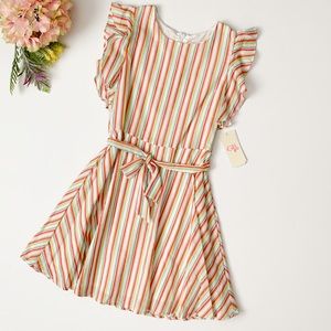 GB Girls fit and flare stripped dress